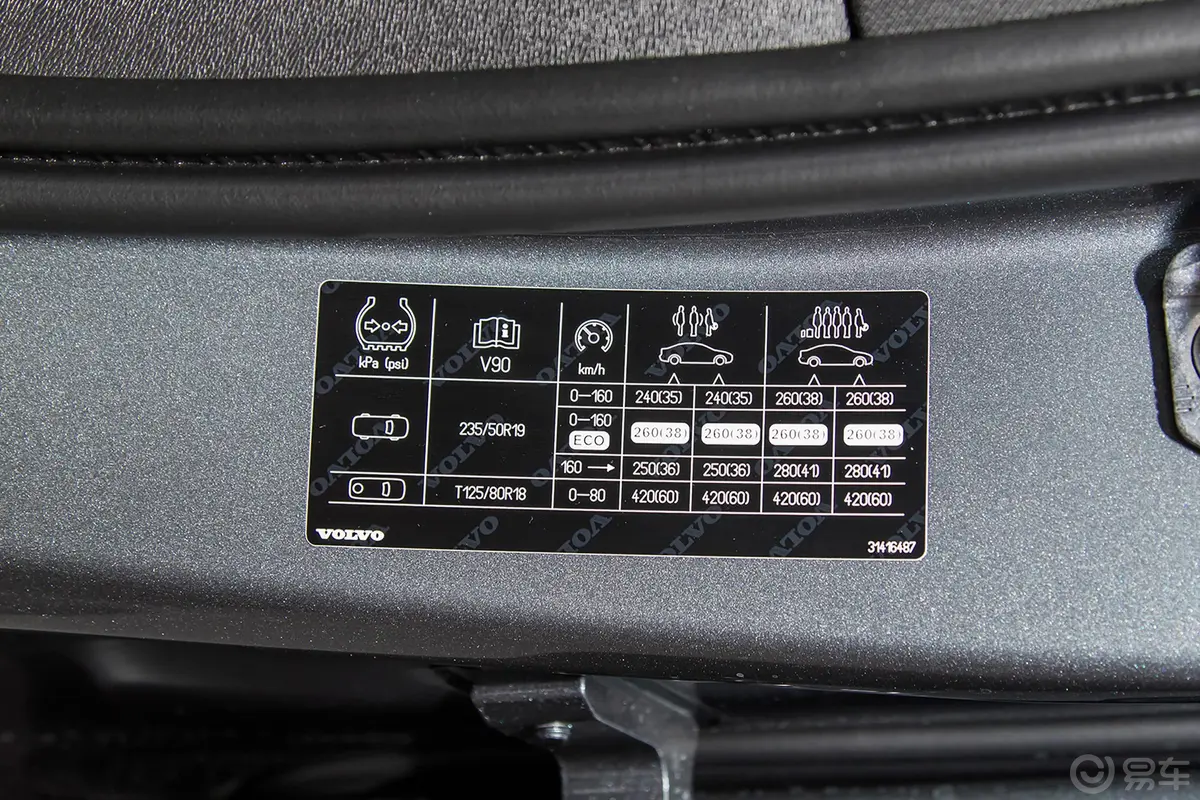 沃尔沃V90Cross Country T5 四驱 智远版车辆信息铭牌
