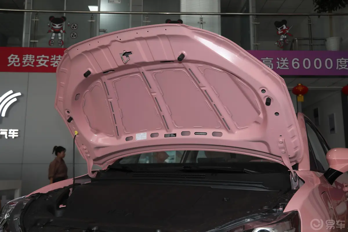 哪吒V潮 400 Lite 粉色定制款 三元锂发动机舱盖内侧