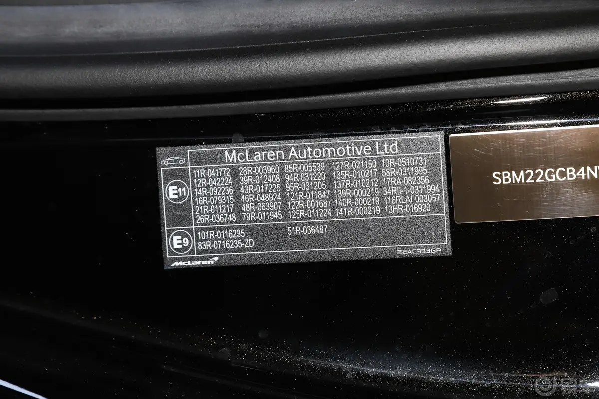 迈凯伦GT4.0T 基本版胎压信息铭牌