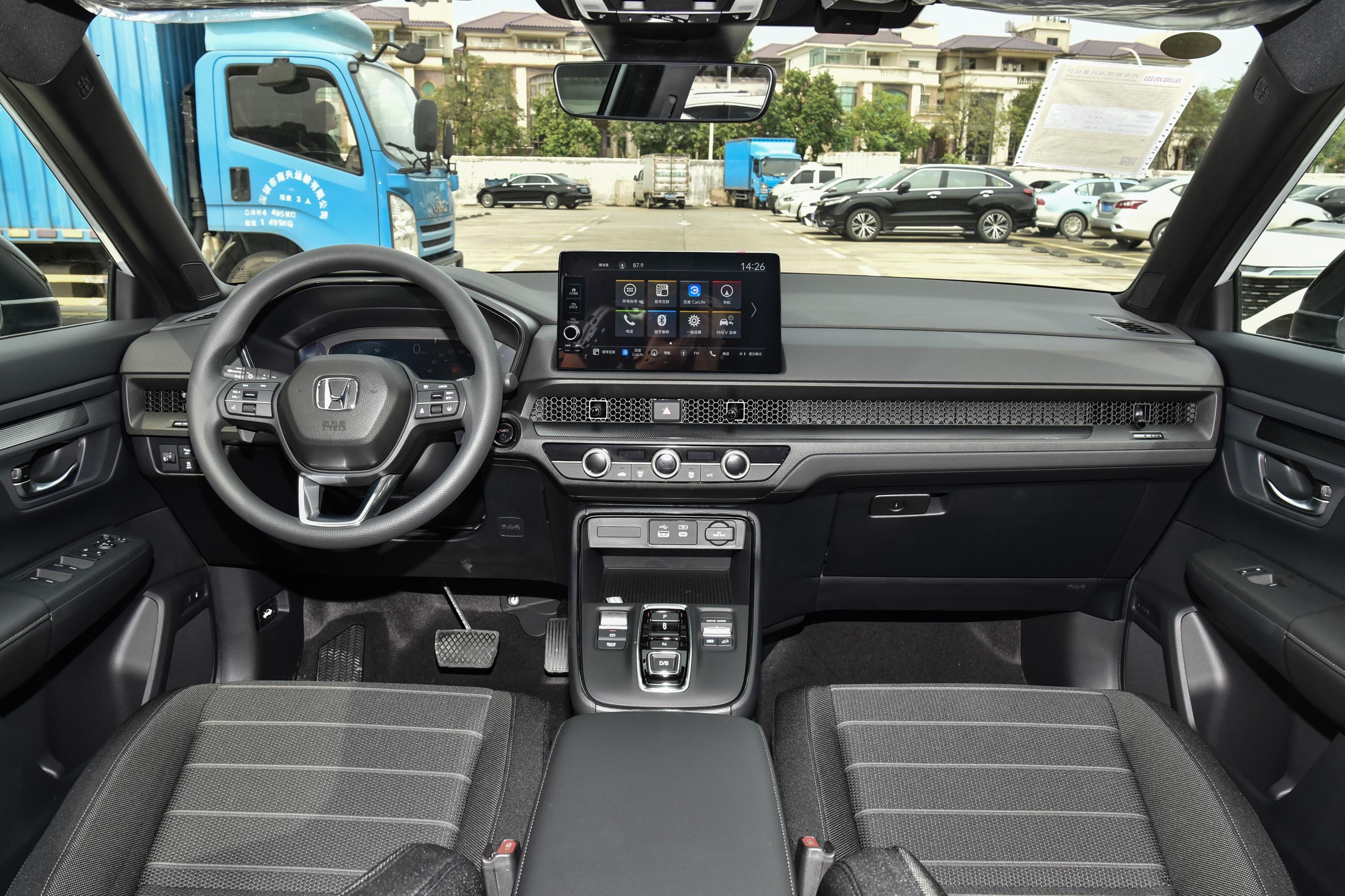 【本田CR-V e:PHEV2.0L 73km 领创版内饰全景正拍图片-汽车图片大全】-易车