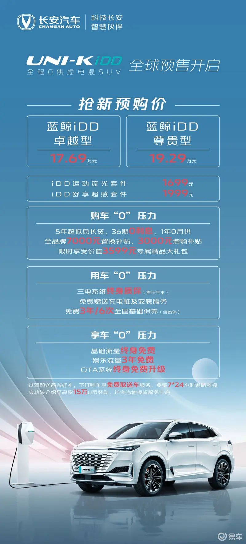 长安入局插电混动，UNI-K iDD预售开启，17.69万-19.29万元
