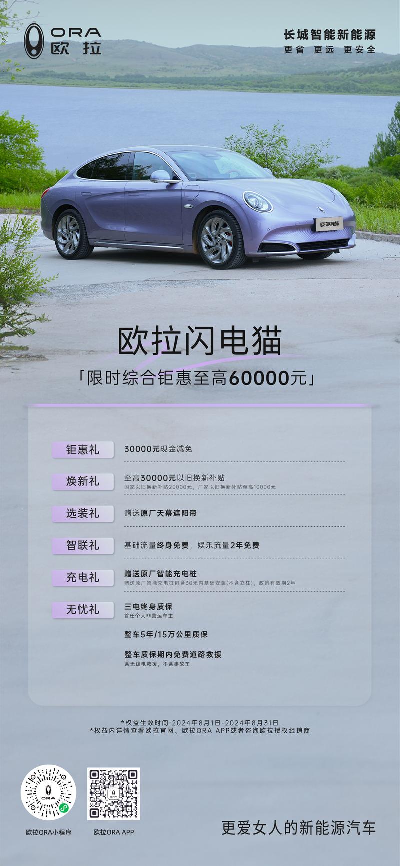 欧拉推8月限时综合优惠 至高优惠60000元