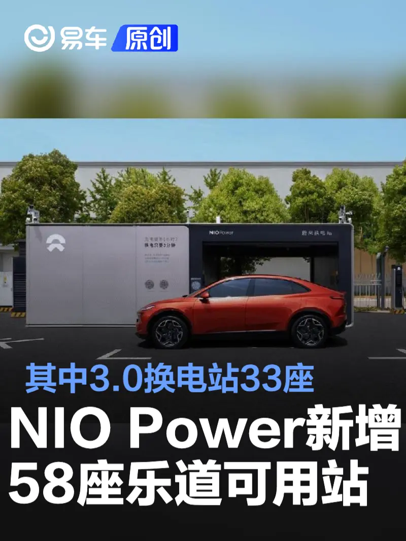 NIO Power新增上线58座乐道可用站 其中3.0换电站33座