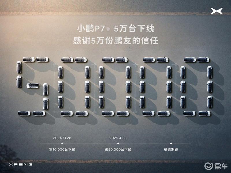小鹏P7+第50000台车正式下线 里程碑时刻
