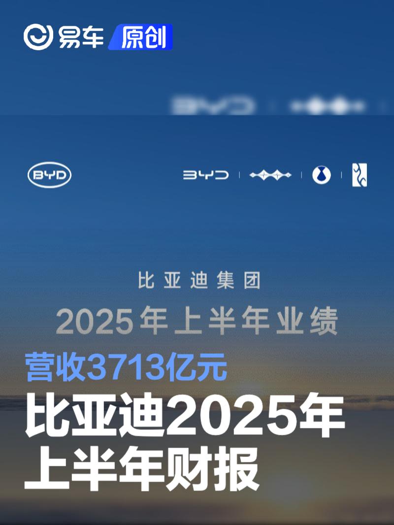 比亚迪2025年上半年财报 营收3713亿元/同比增长23%_汽车产经网