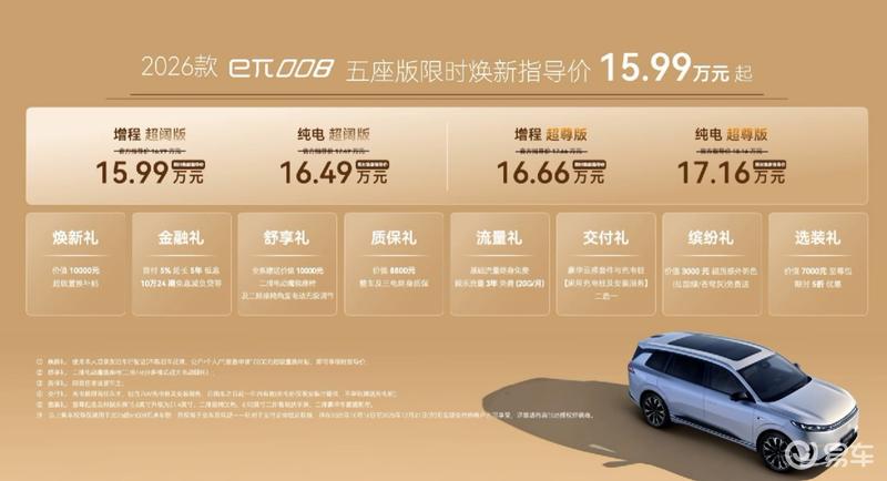 2026款纳米01/2026款eπ008五座版上市 限时焕新价5.88万起