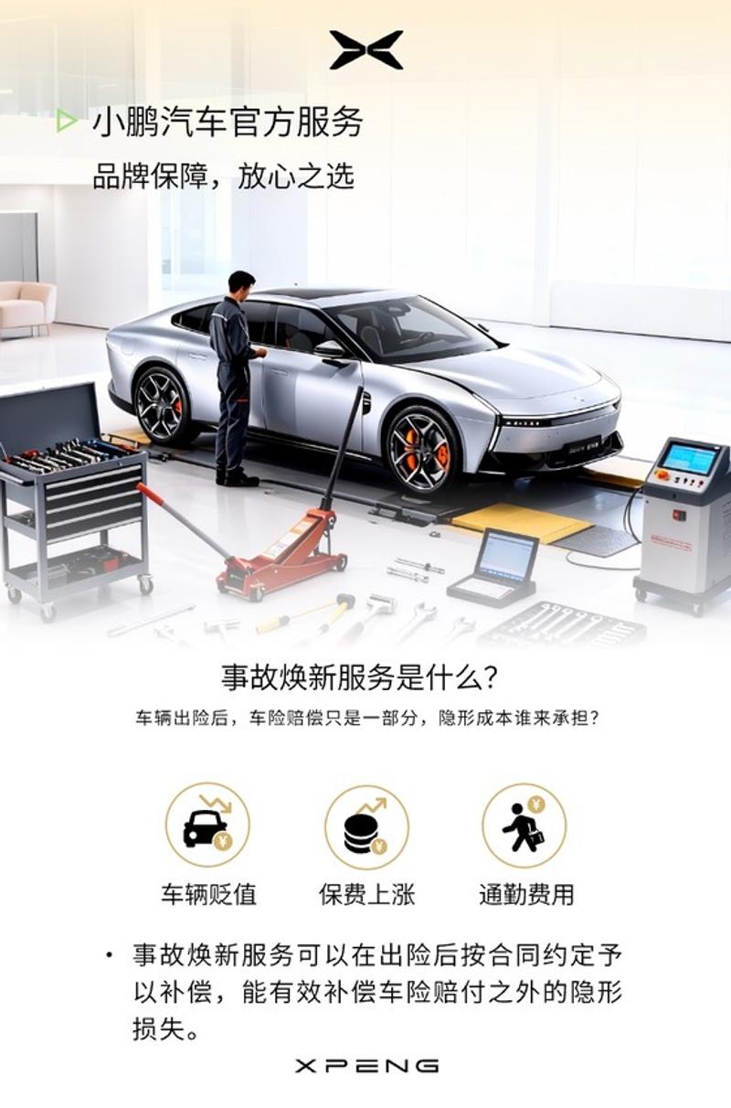 小鹏推出事故焕新服务 维修和置换最高补偿19万