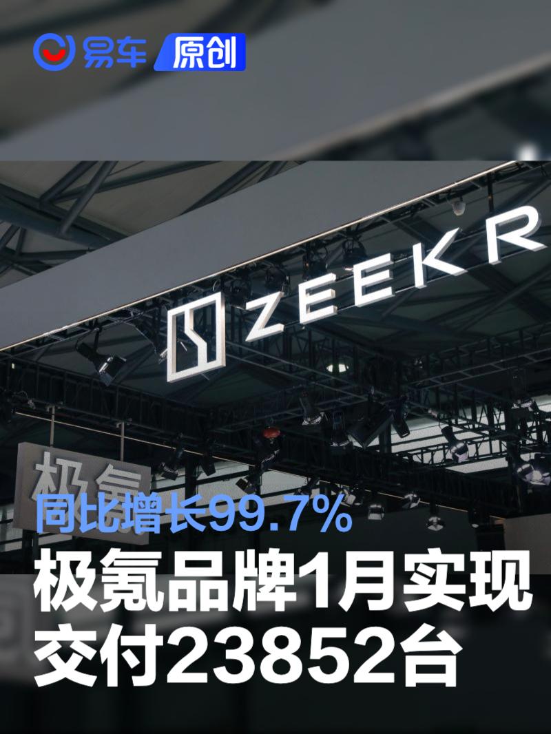极氪品牌1月实现交付23852台 同比增长99.7%