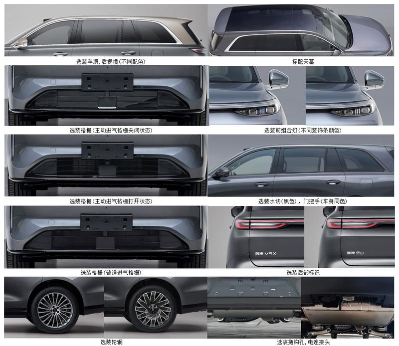 魏牌V9X申报图 归元S平台首款车型