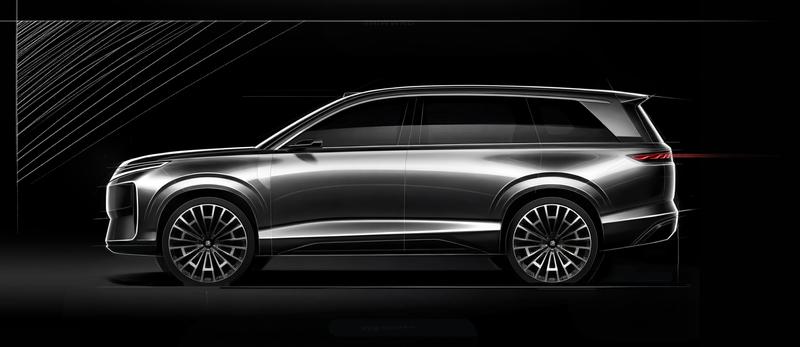 比亚迪大唐手绘图 上半年发布/搭载后轮转向系统